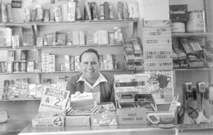 Annibale behind counter in the shop